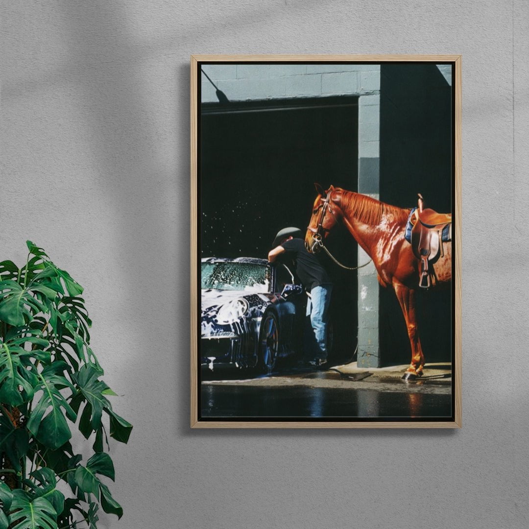 HORSEWASHING contemporary wall art print by Ces XC - sold by DROOL