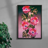 Eyes, Hands, & Pink Flowers contemporary wall art print by Paulina Almira - sold by DROOL
