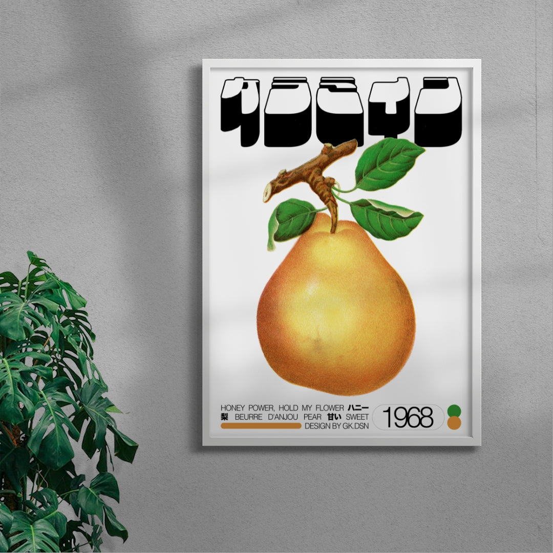 Honey Pear contemporary wall art print by George Kempster - sold by DROOL