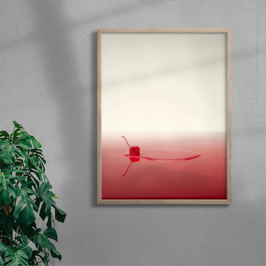 Cherry Spill contemporary wall art print by Sian Fay Kerr - sold by DROOL