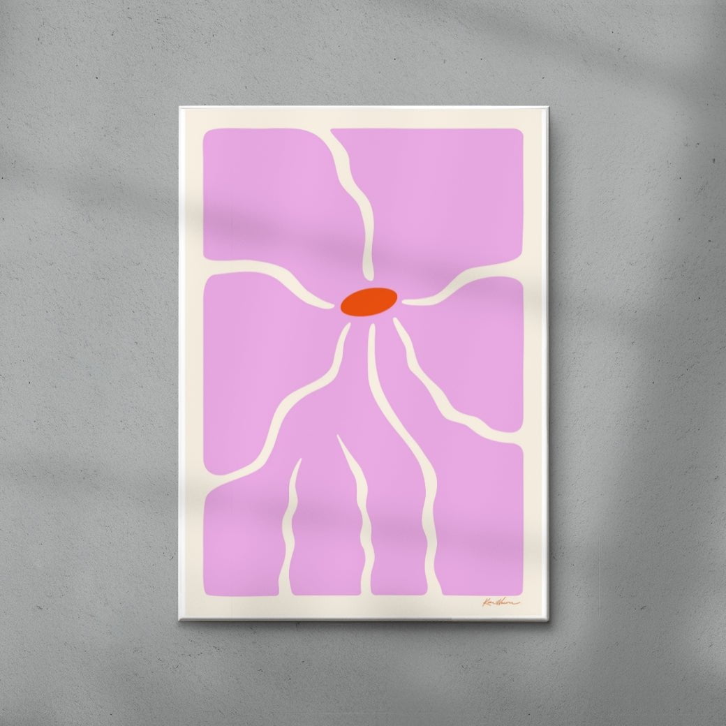 Pink ´n`Poisonous contemporary wall art print by Kim Van Vuuren - sold by DROOL
