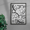 Happy contemporary wall art print by Jérôme Bizien - sold by DROOL