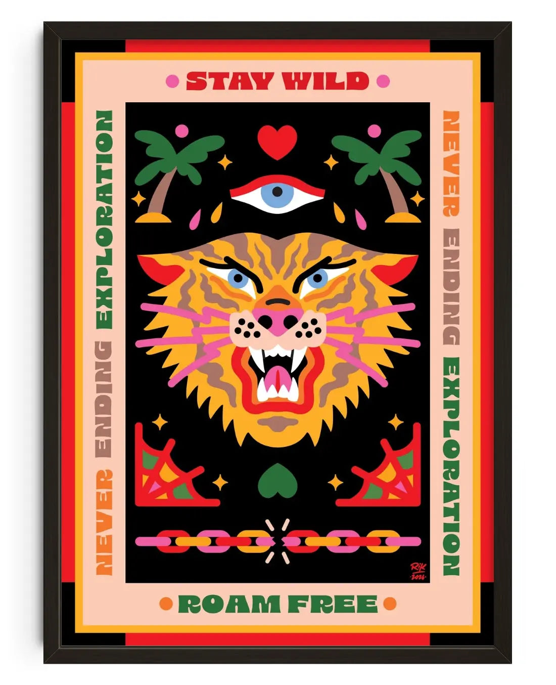 Stay Wild contemporary art print by Rik Lee - sold by DROOL