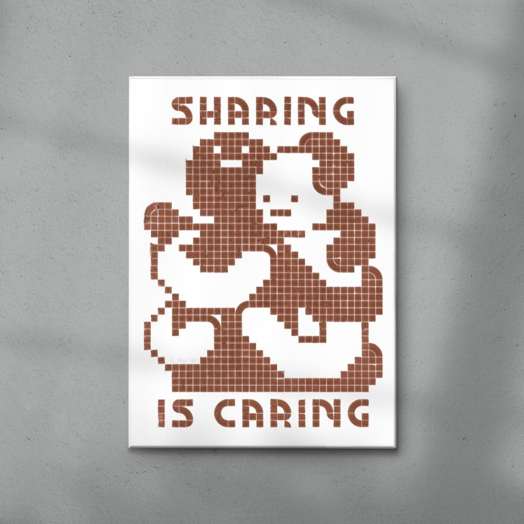 Sharing Is Caring contemporary wall art print by Eric Schwarz - sold by DROOL