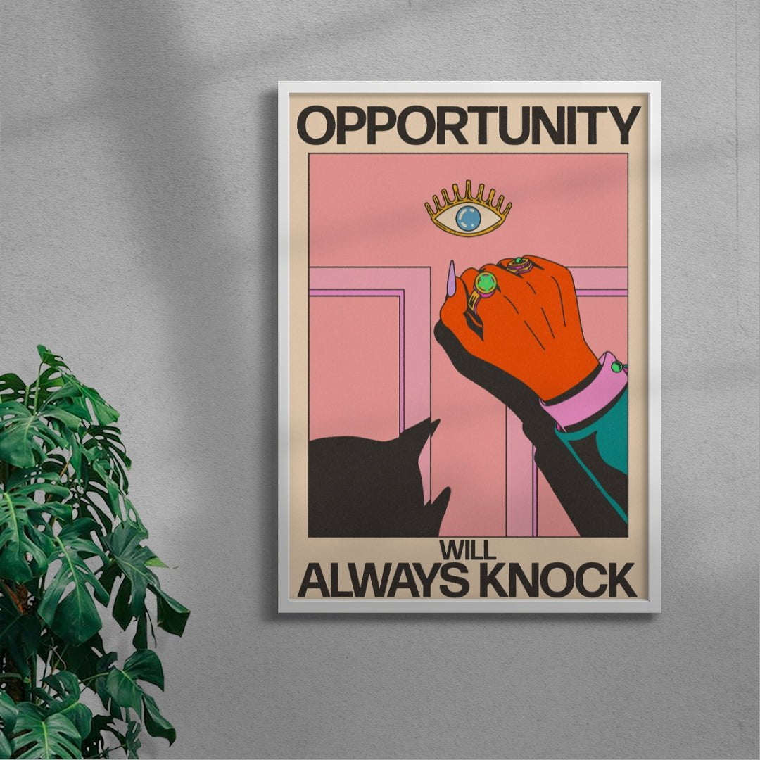 Opportunity Will Always Knock contemporary wall art print by Azaazelus - sold by DROOL