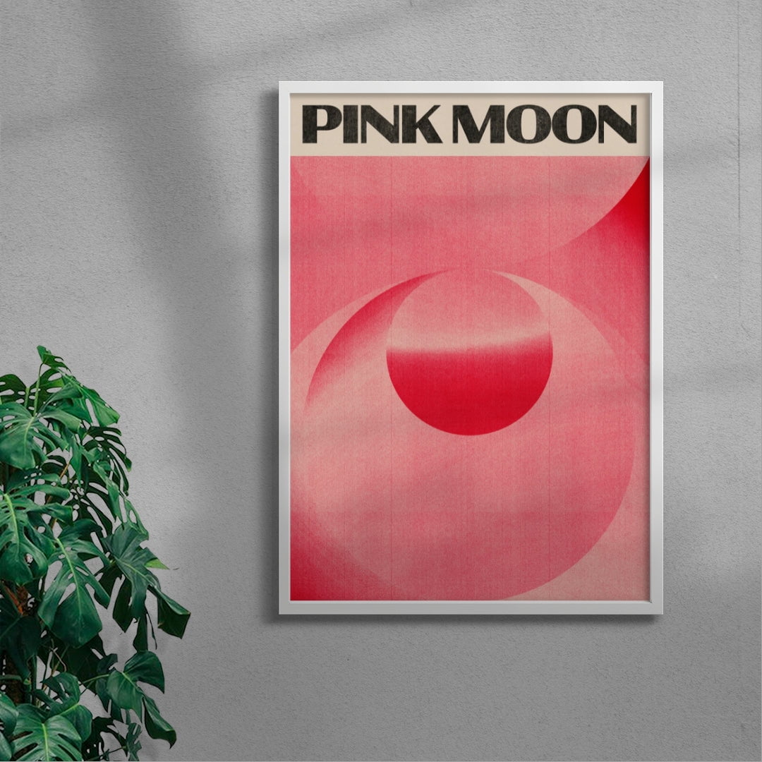 11.7x16.5" (A3) / Unframed Pink Moon - UNFRAMED contemporary wall art print by Henry M. - sold by DROOL