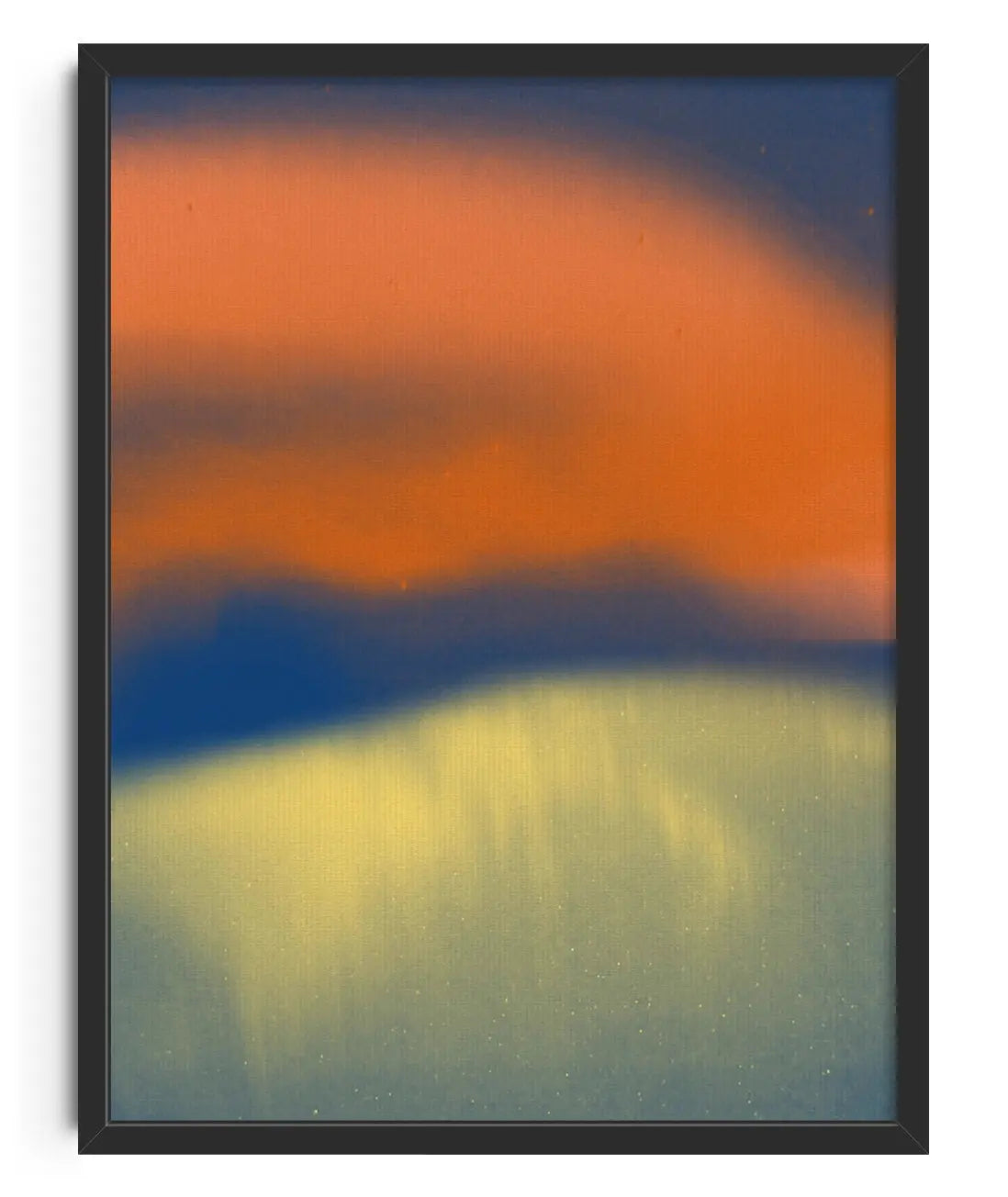 Abstract landscape in neon orange, yellow and blue contemporary art print by Dina Dankers - sold by DROOL
