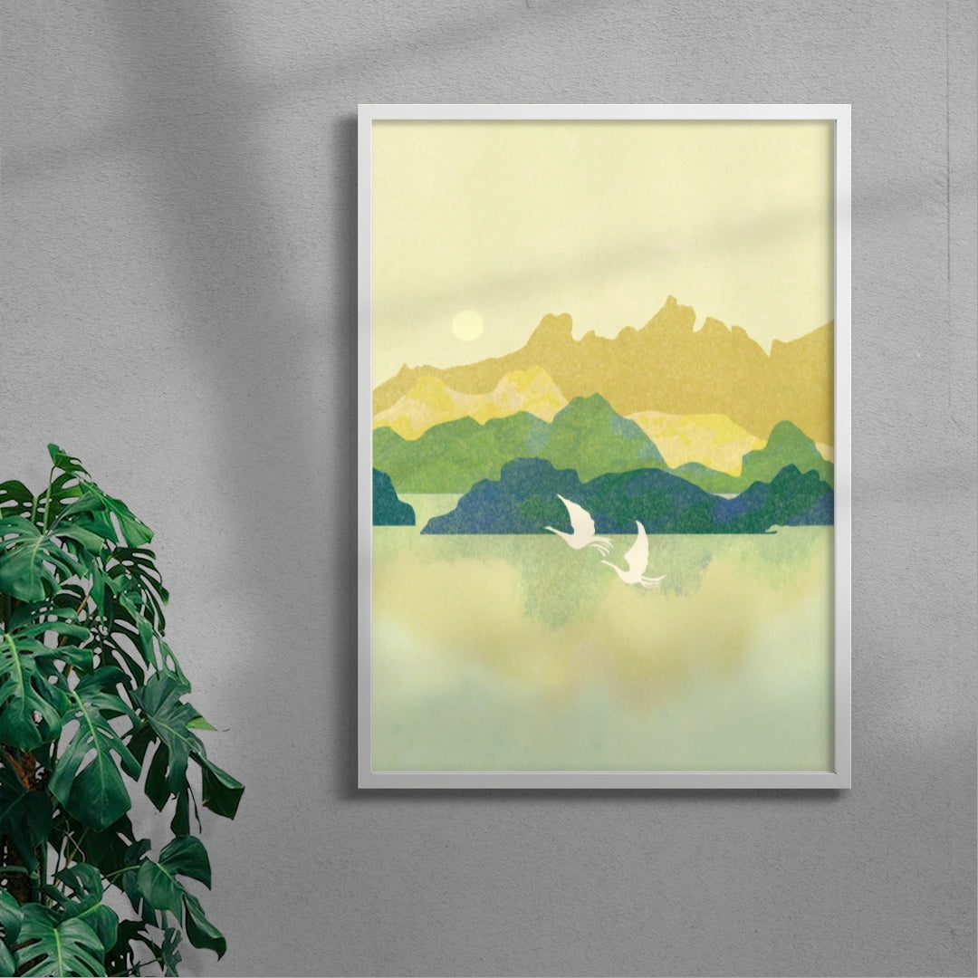 Walthamstow Wetlands contemporary wall art print by Lily Kong - sold by DROOL