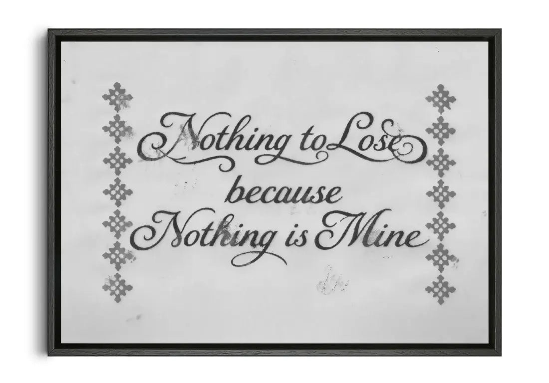 Nothing To Lose Because Nothing Is Mine contemporary canvas print by Jordan Schiffer - sold by DROOL