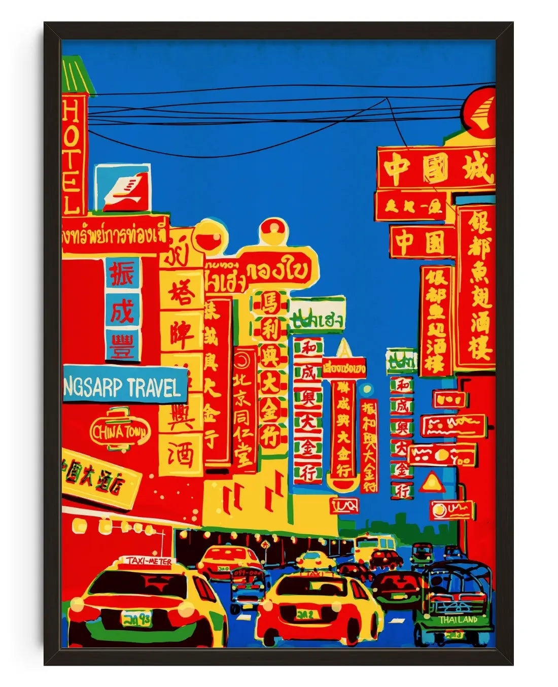 Neon Bangkok contemporary art print by Qi Ren - sold by DROOL