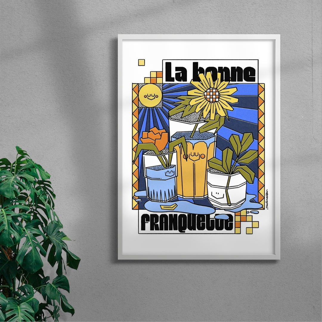 Bonne Franquette contemporary wall art print by Paolinoshka - sold by DROOL