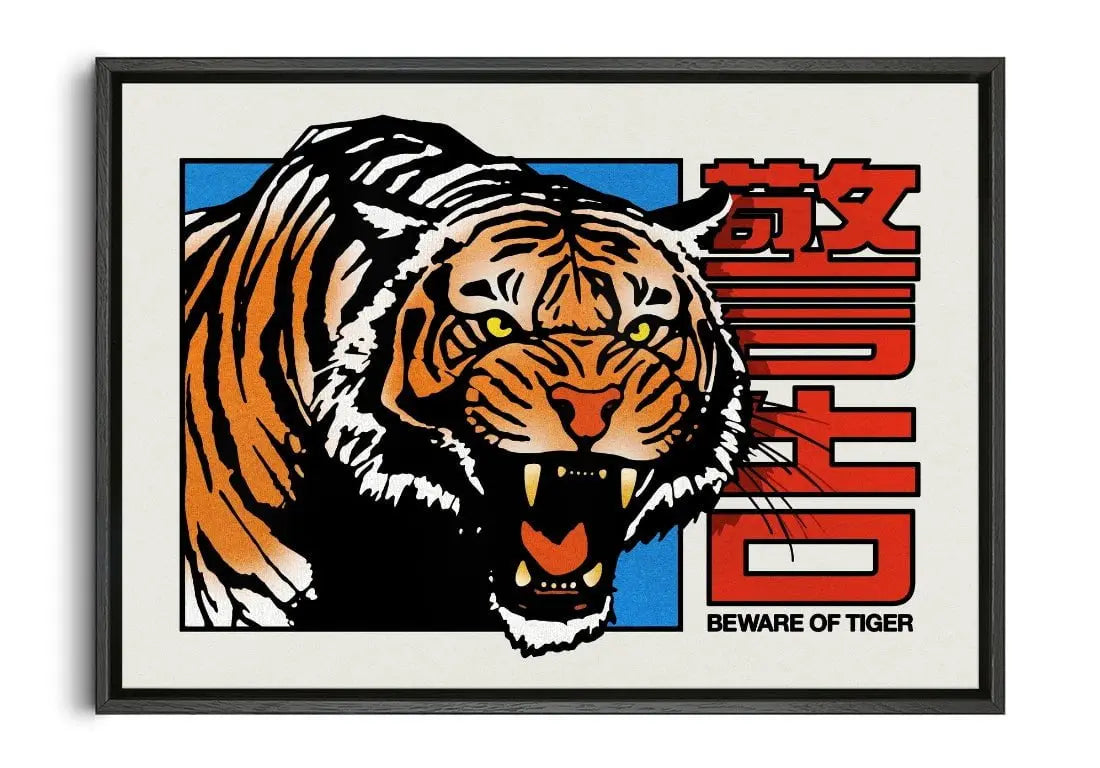 Beware of Tiger contemporary wall art print by Othman Zougam - sold by DROOL