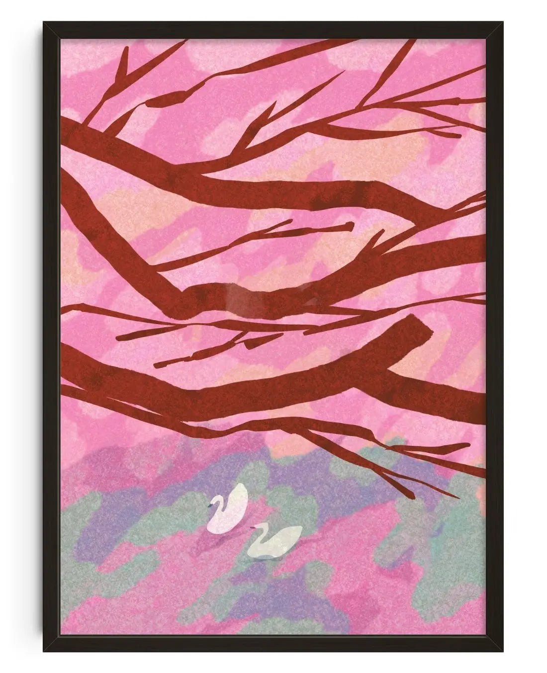 Fukuoka, Cherry Blossoms contemporary wall art print by Lily Kong - sold by DROOL