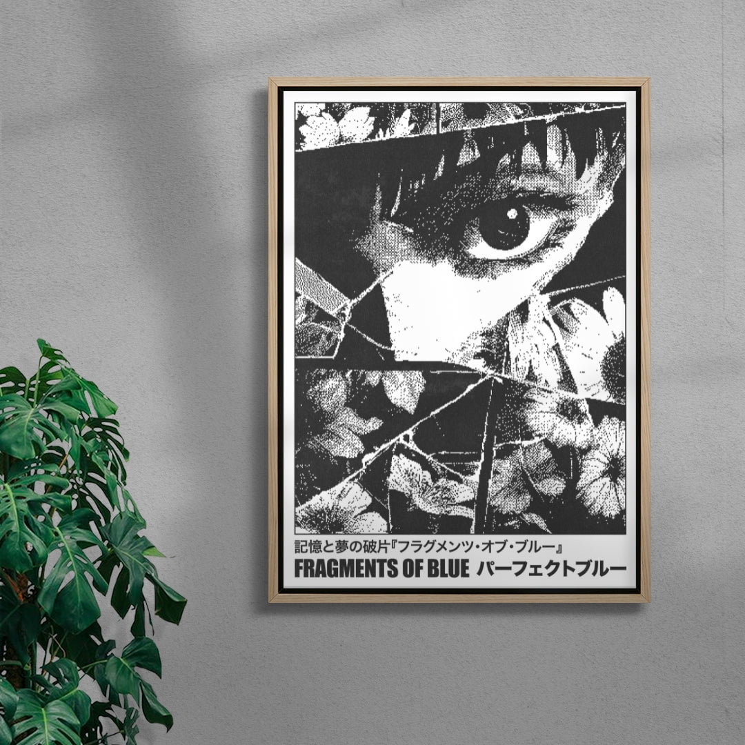 Fragments of Blue contemporary wall art print by Todd Pham - sold by DROOL