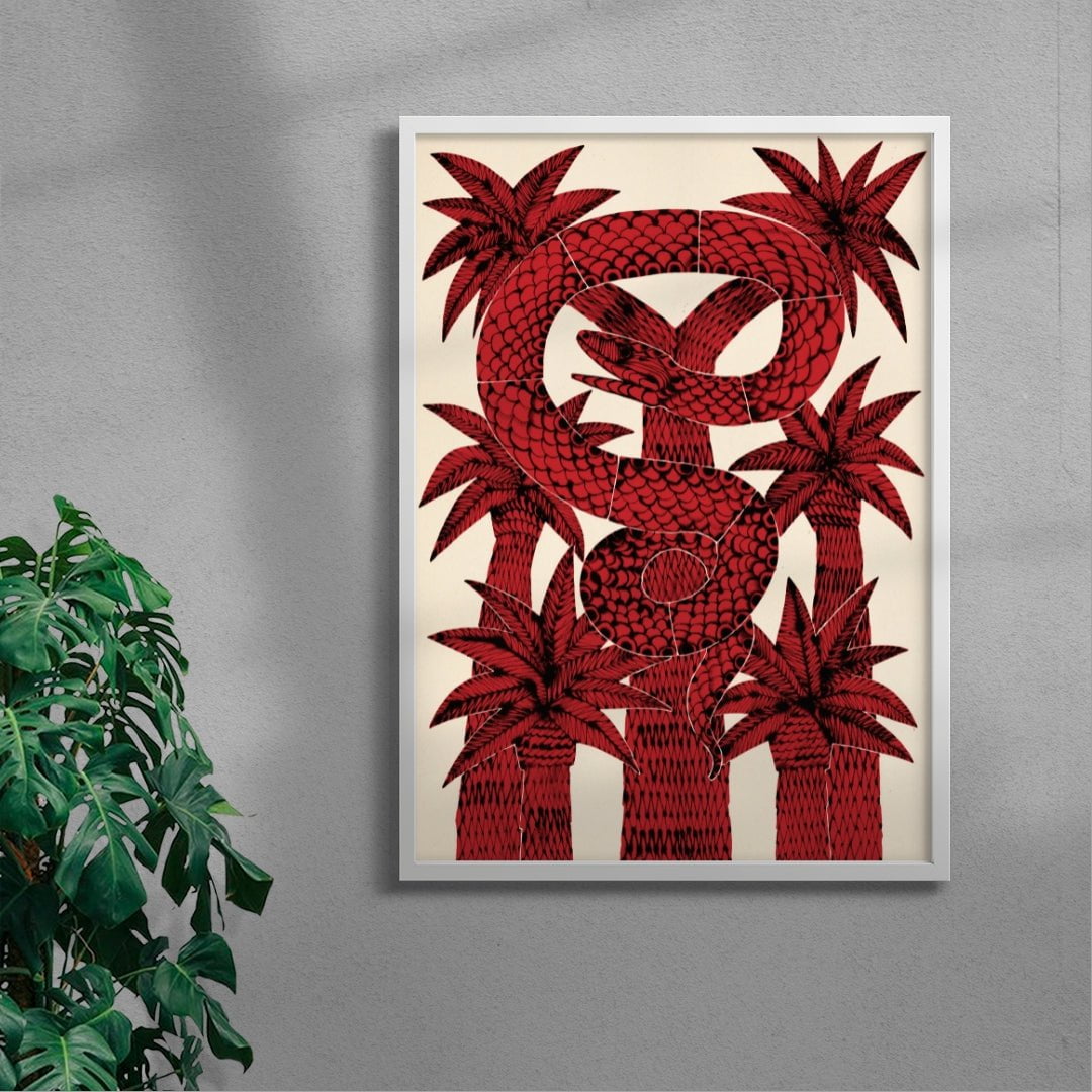 Snake In Trees contemporary wall art print by Kwonny - sold by DROOL