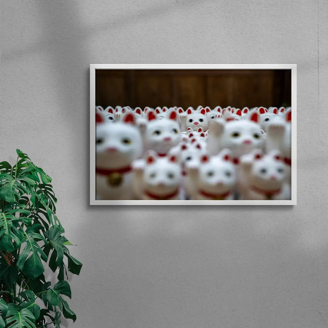 Lucky Cat Crowd contemporary wall art print by Henry Han - sold by DROOL