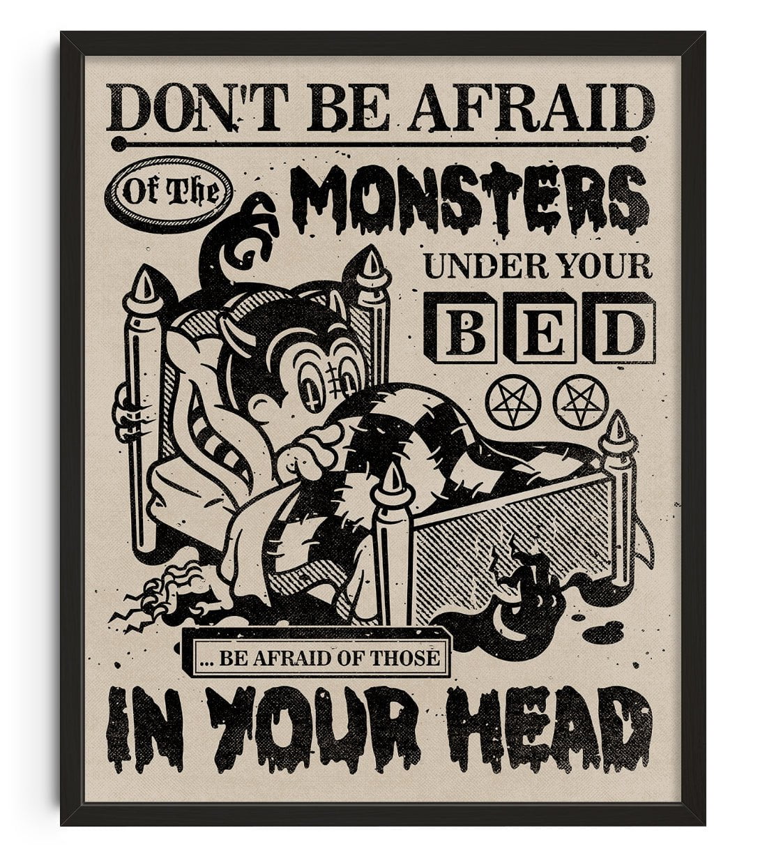 Monsters In Your Head contemporary wall art print by Laserblazt - sold by DROOL