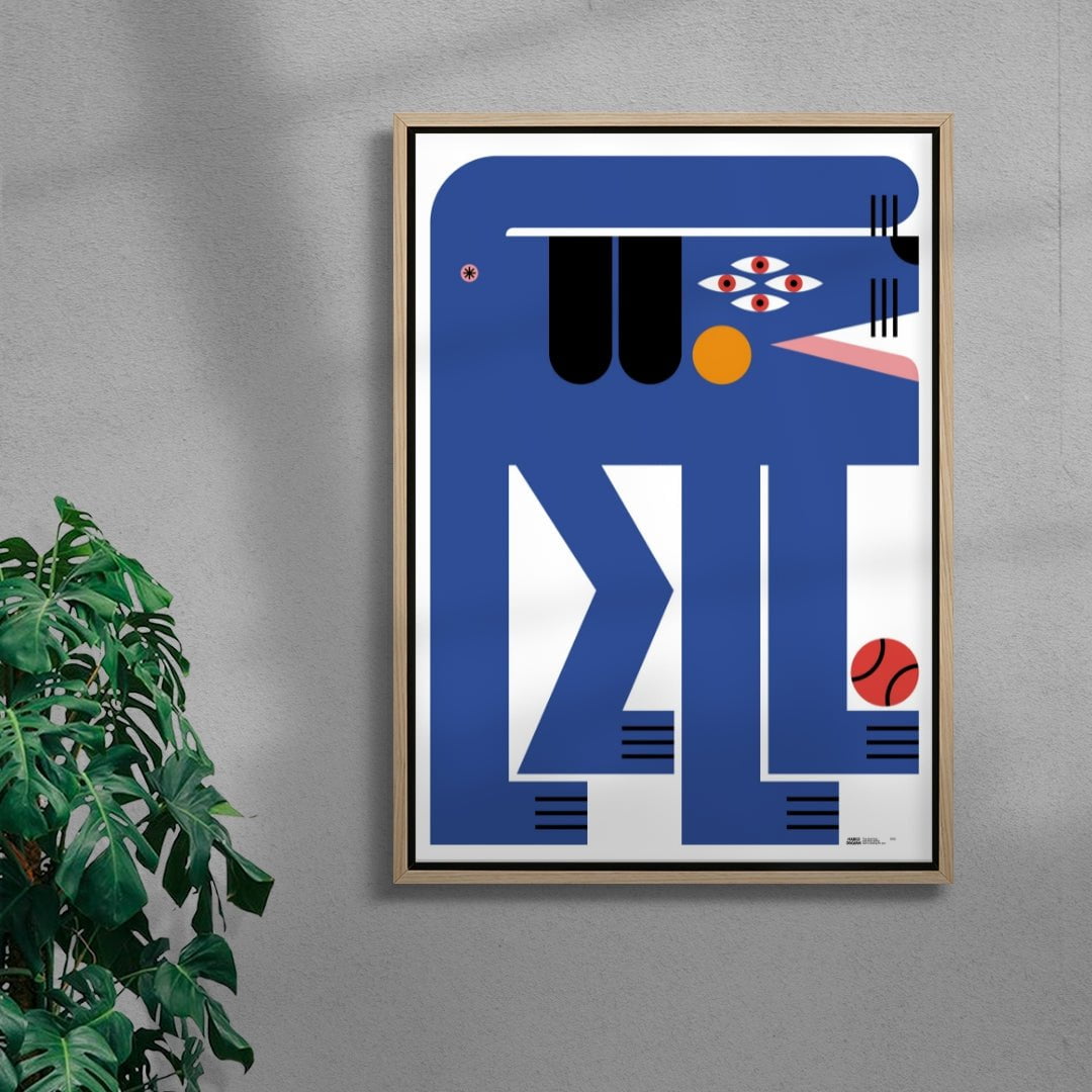 Blue Dog contemporary wall art print by Marco Oggian - sold by DROOL