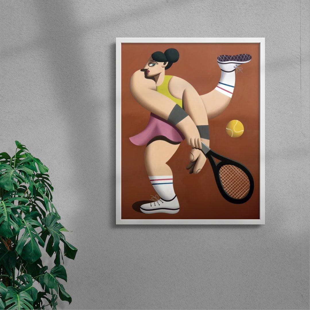 Tennis player contemporary wall art print by Juan de la Rica - sold by DROOL