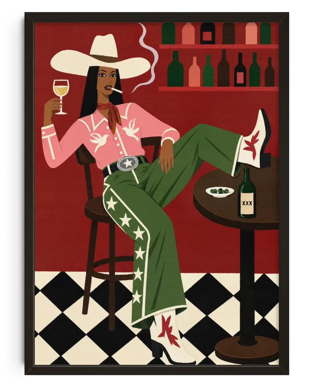 Saloon Sweetheart contemporary art print by Xela - sold by DROOL