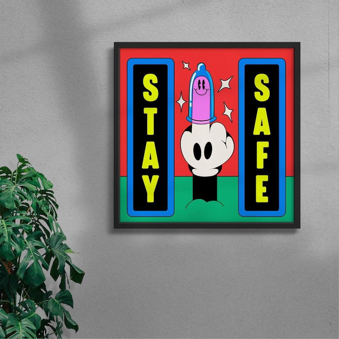 Stay Safe contemporary wall art print by Ovcharka - sold by DROOL