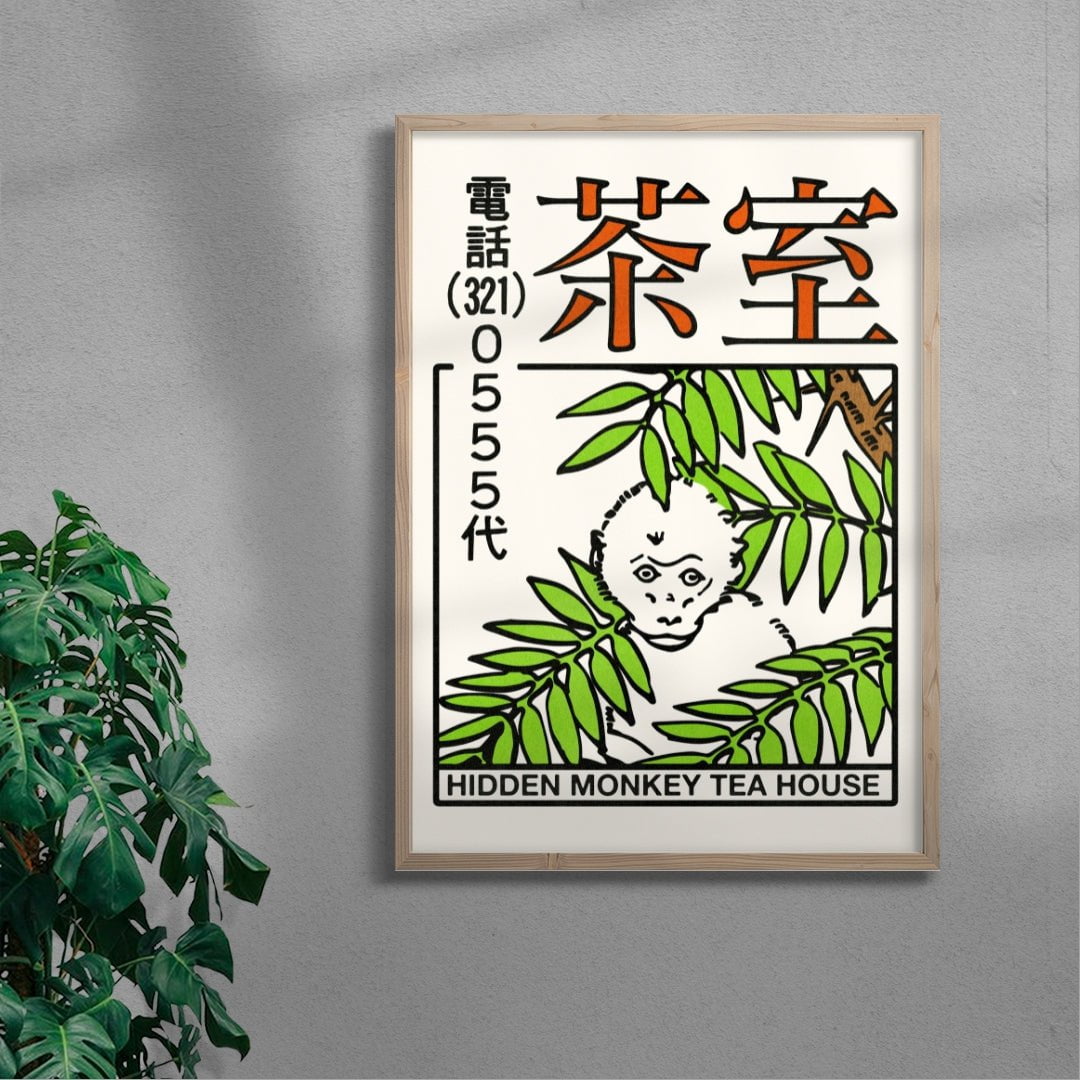Hidden Monkey contemporary wall art print by Othman Zougam - sold by DROOL