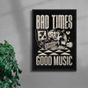 Bad Times Good Music contemporary wall art print by Laserblazt - sold by DROOL