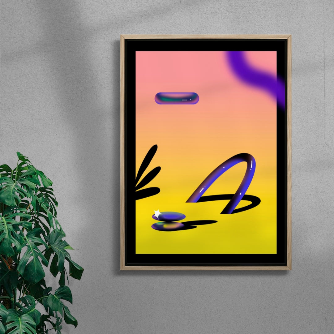 Sunny contemporary canvas art print by Tolga Tarhan - sold by DROOL