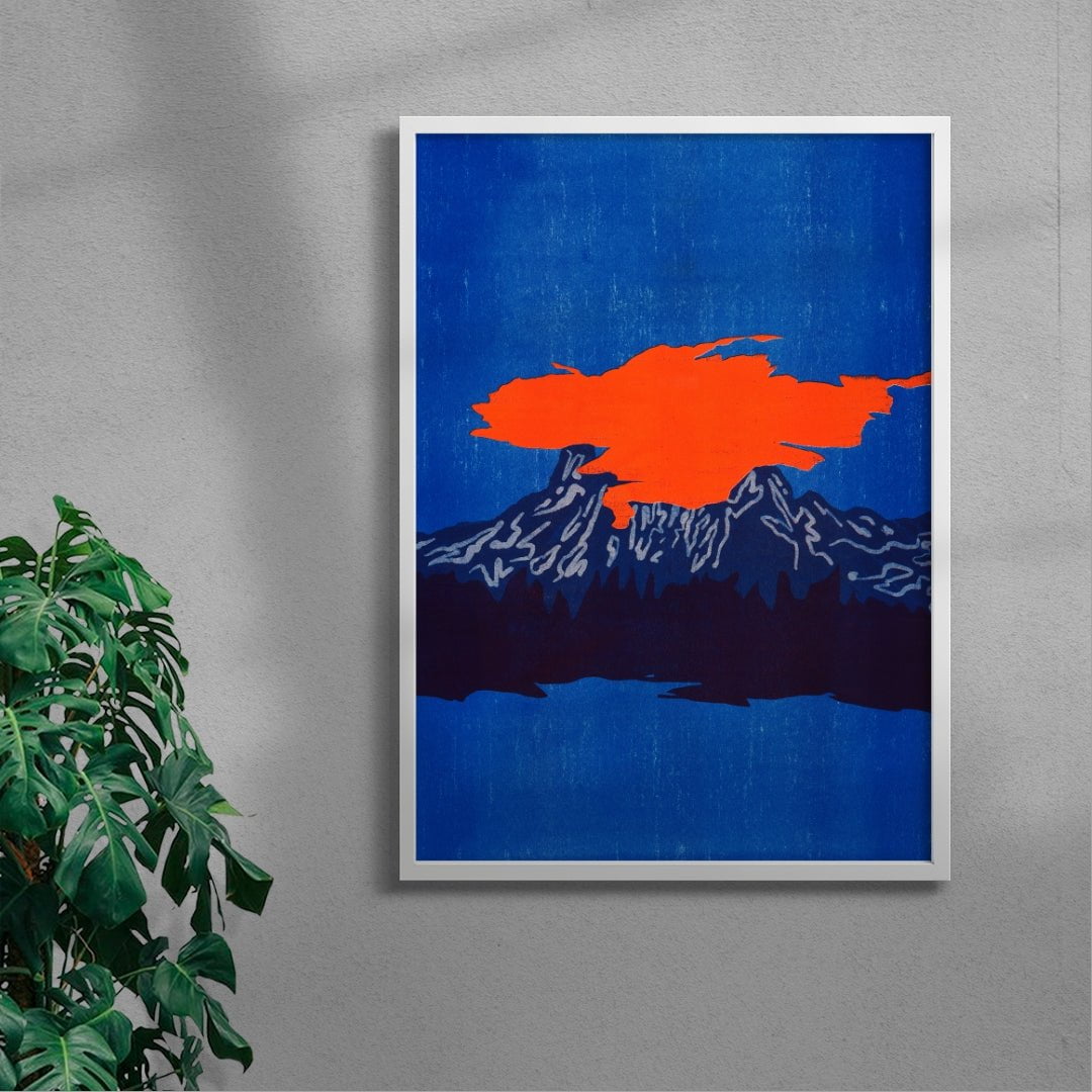 Volcano contemporary wall art print by Lily Kong - sold by DROOL