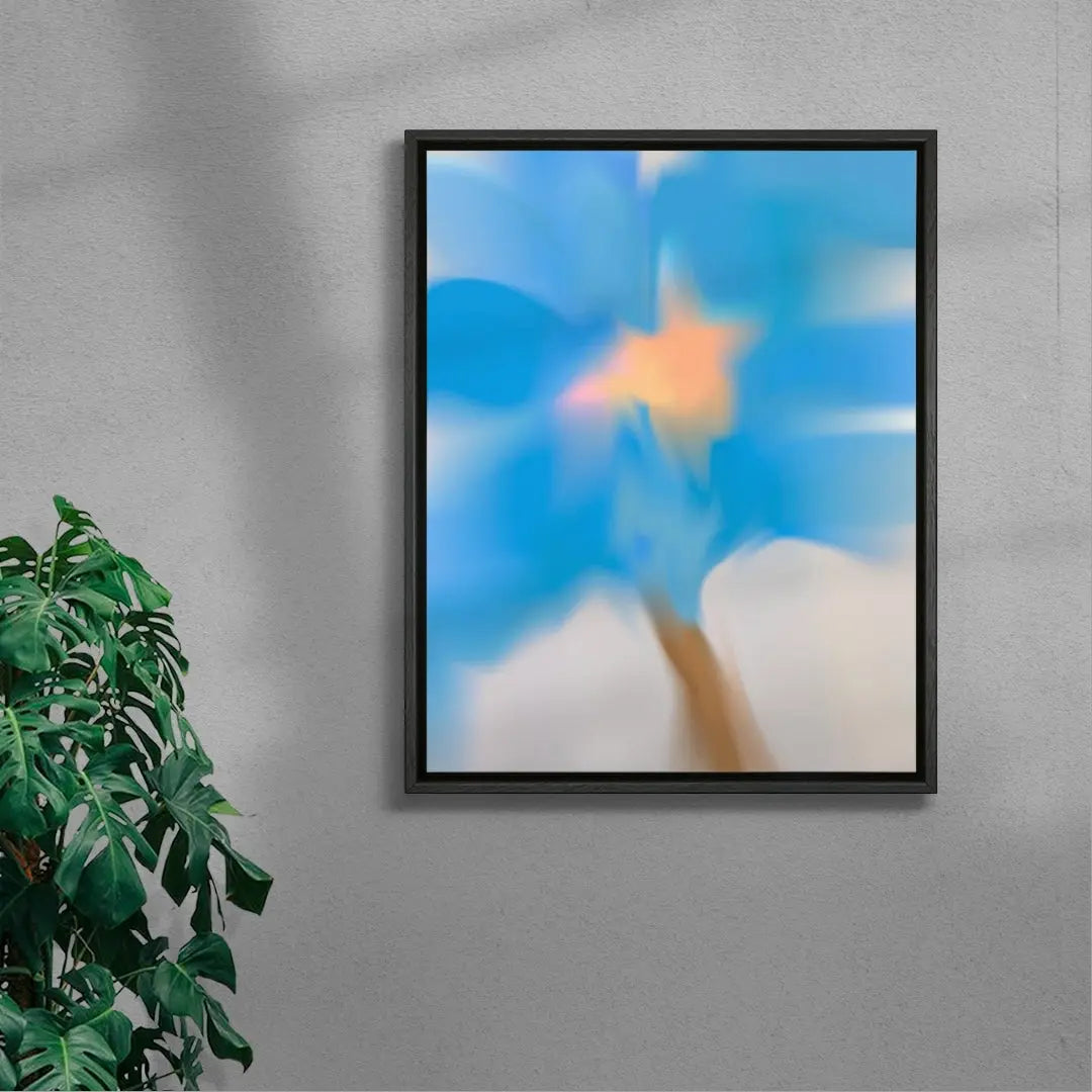 Blue Flower contemporary wall art print by Federico Sánchez - sold by DROOL