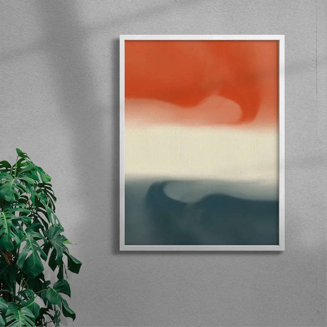 Abstract in vivid red and teal