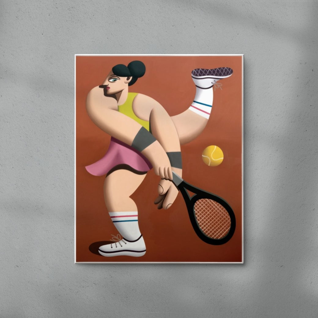 Tennis player contemporary wall art print by Juan de la Rica - sold by DROOL