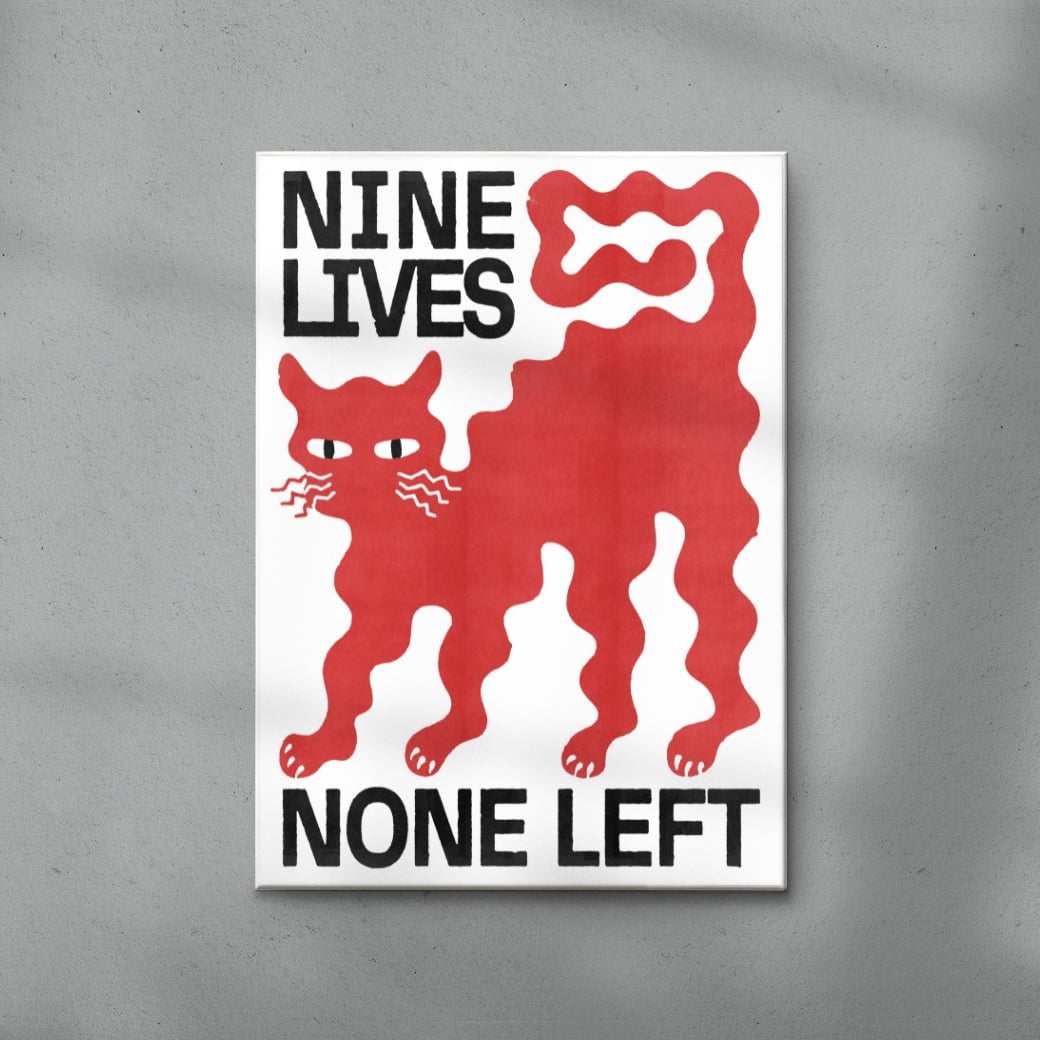 Nine Lives contemporary wall art print by Alexander Khabbazi - sold by DROOL