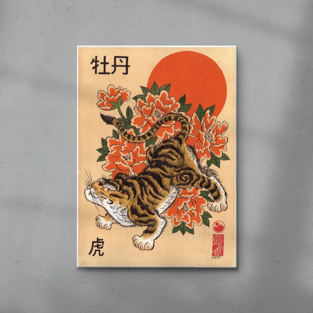 Tiger & Peonies