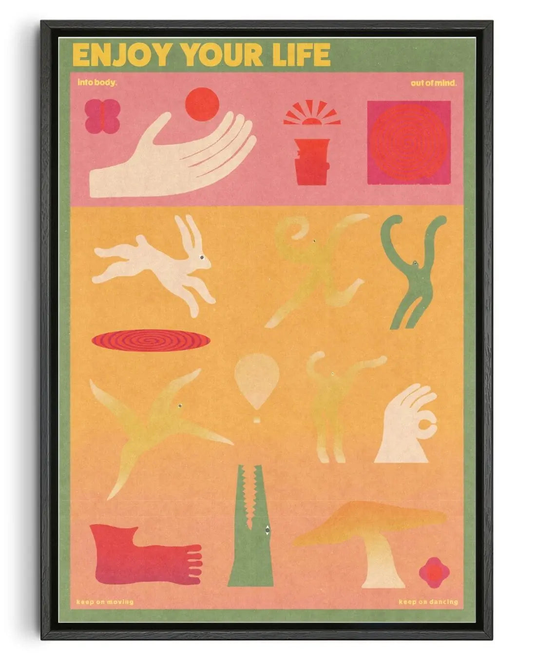 Enjoy Your Life contemporary wall art print by Imo Sinclair - sold by DROOL