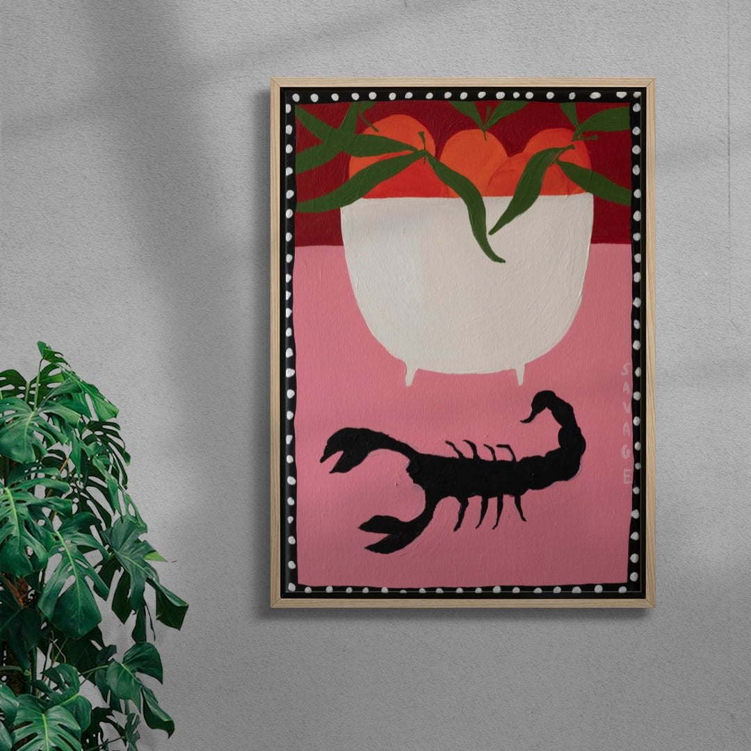 Scorpion contemporary wall art print by Natalie Savage - sold by DROOL