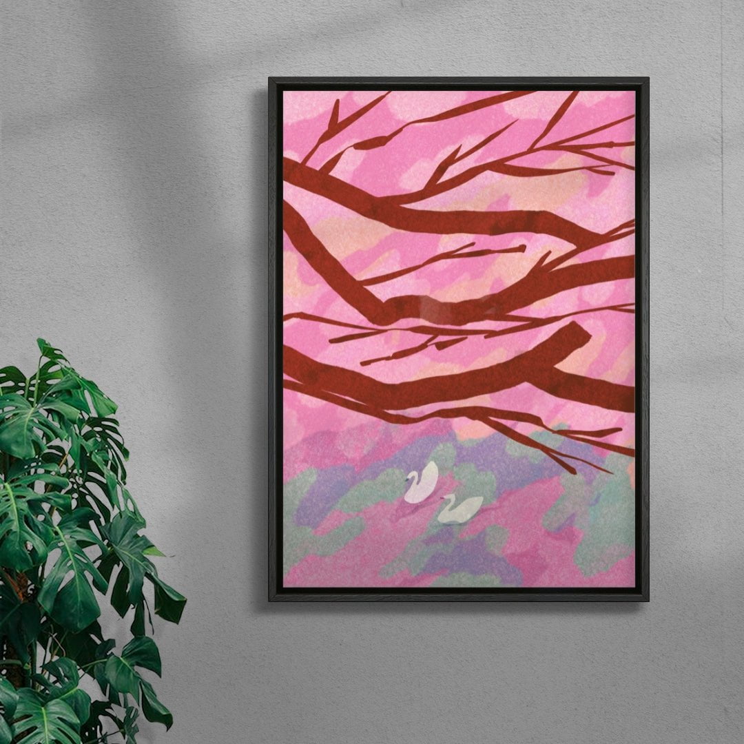 Fukuoka, Cherry Blossoms contemporary wall art print by Lily Kong - sold by DROOL