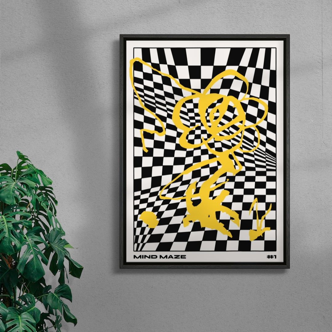 Mind Maze #1 contemporary wall art print by Lou Wang - sold by DROOL