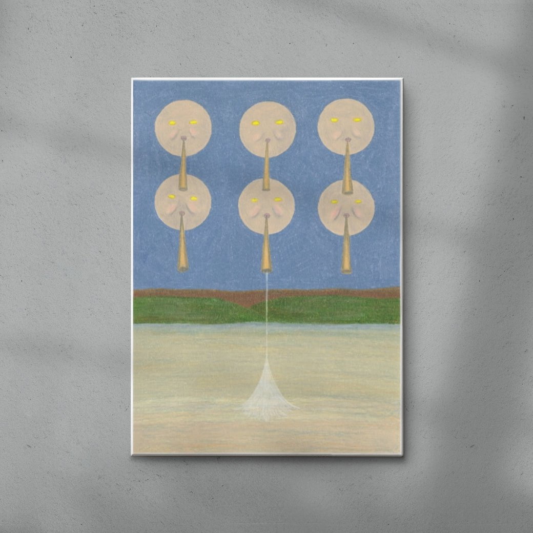 Six Horned Apparition contemporary wall art print by June Gutman - sold by DROOL