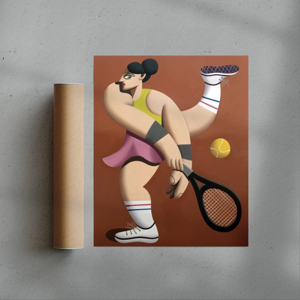 Tennis player contemporary wall art print by Juan de la Rica - sold by DROOL