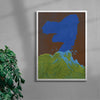 Blue Volcano contemporary wall art print by Lily Kong - sold by DROOL
