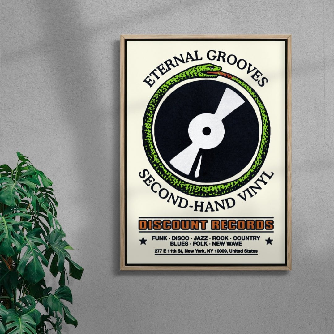 Eternal Grooves contemporary wall art print by Othman Zougam - sold by DROOL