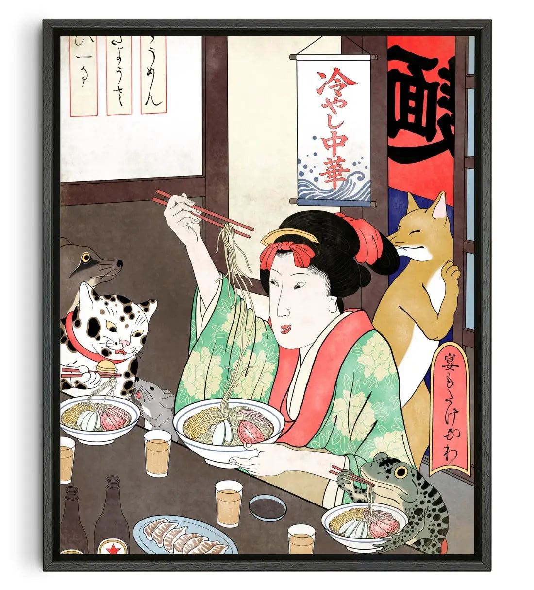 The party is in full swing contemporary canvas print by Yomi Kamoike - sold by DROOL