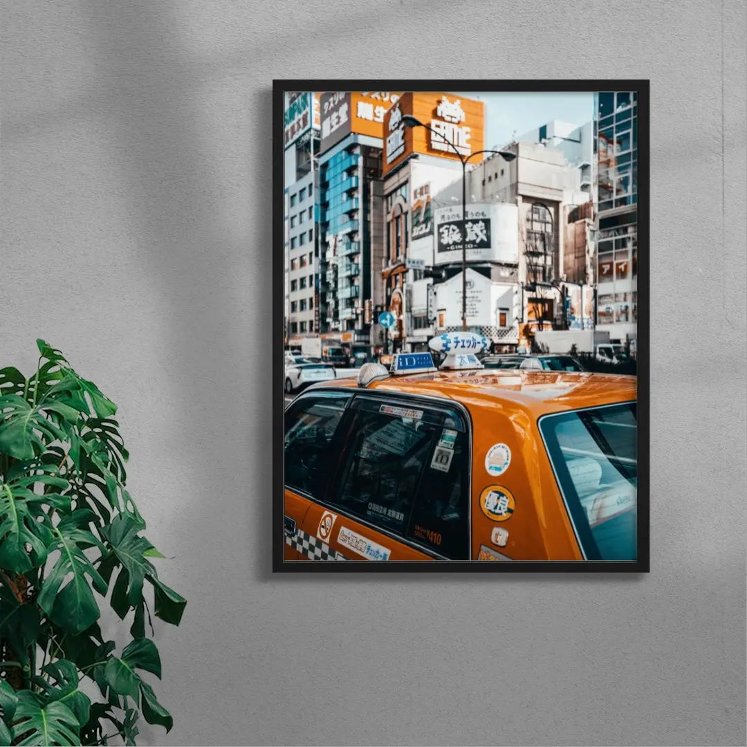 Tokyo Taxi contemporary wall art print by Anthony Sotomayor - sold by DROOL