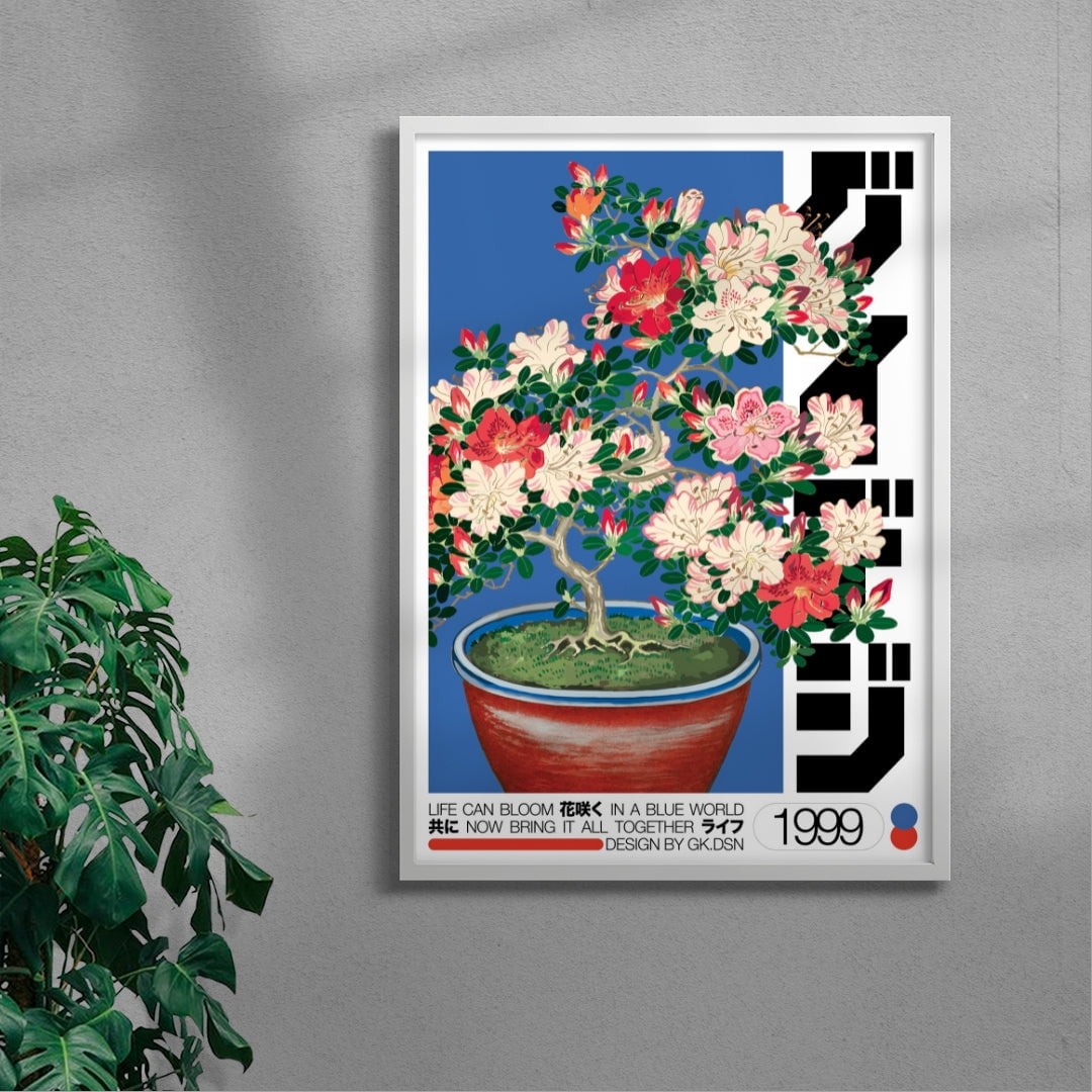 11.7x16.5" (A3) / Unframed Japanese Bloom - UNFRAMED contemporary wall art print by George Kempster - sold by DROOL