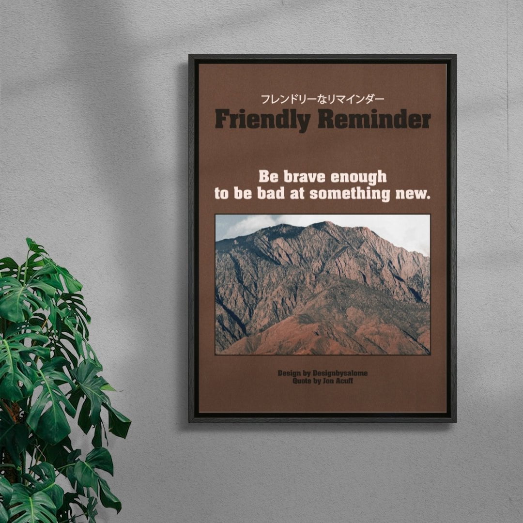 Be Brave contemporary wall art print by Salome Frenzel - sold by DROOL