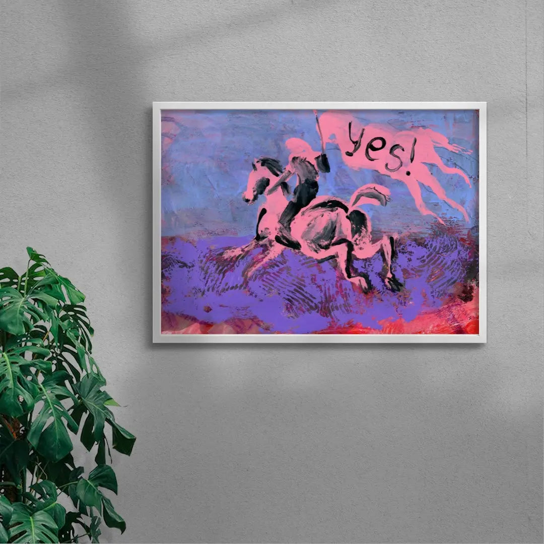 Pink Horse Yes Flag
