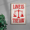 Love is the Law contemporary wall art print by Utsav Verma - sold by DROOL