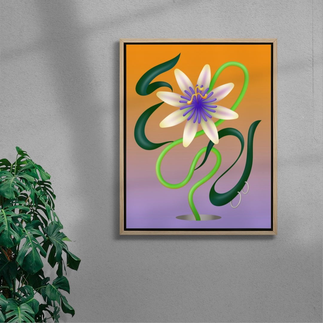 Passiflore contemporary wall art print by Milena Bucholz - sold by DROOL