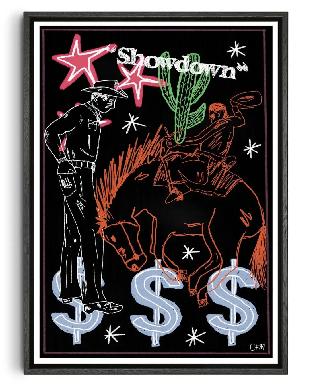 Showdown contemporary wall art print by Caitlin Flood-Molyneux - sold by DROOL